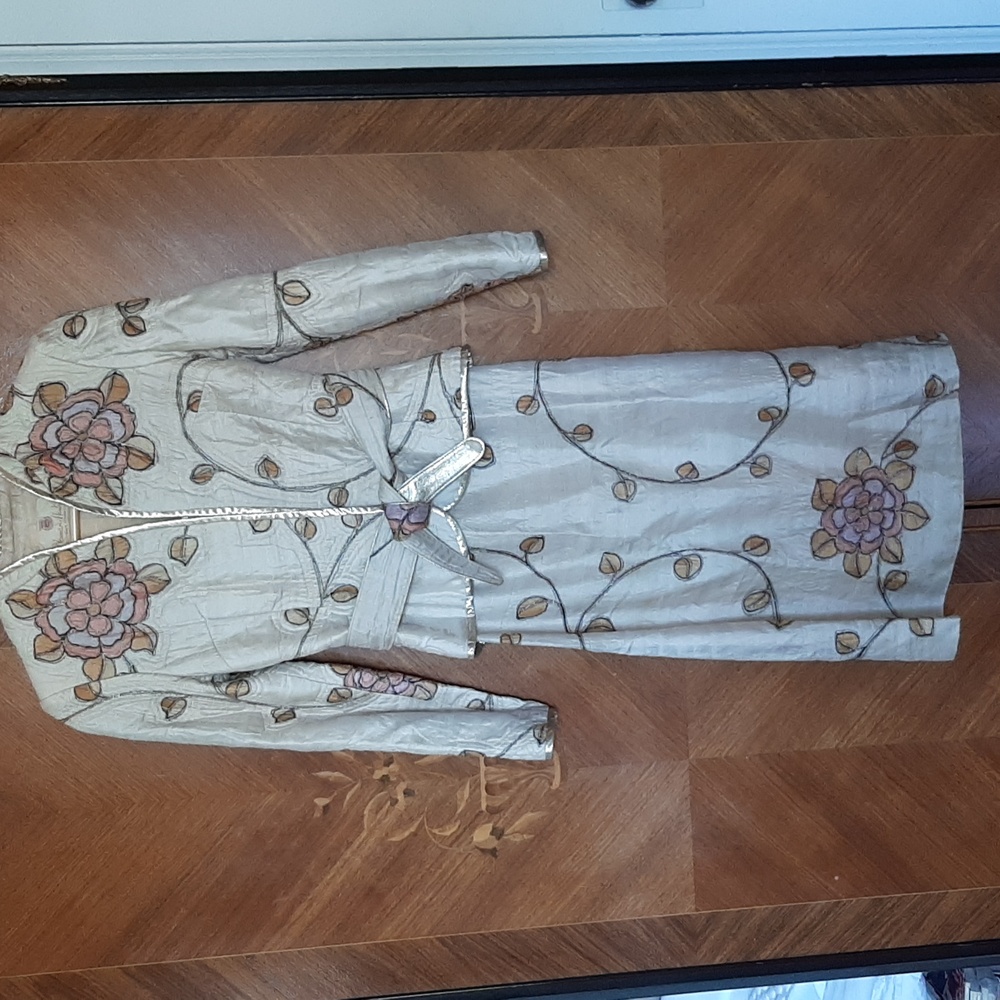 Vintage Norman Hartnell belted dress jacket suit small 4 or 6